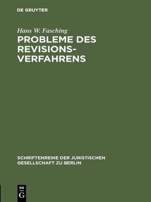 cover image of Probleme des Revisionsverfahrens